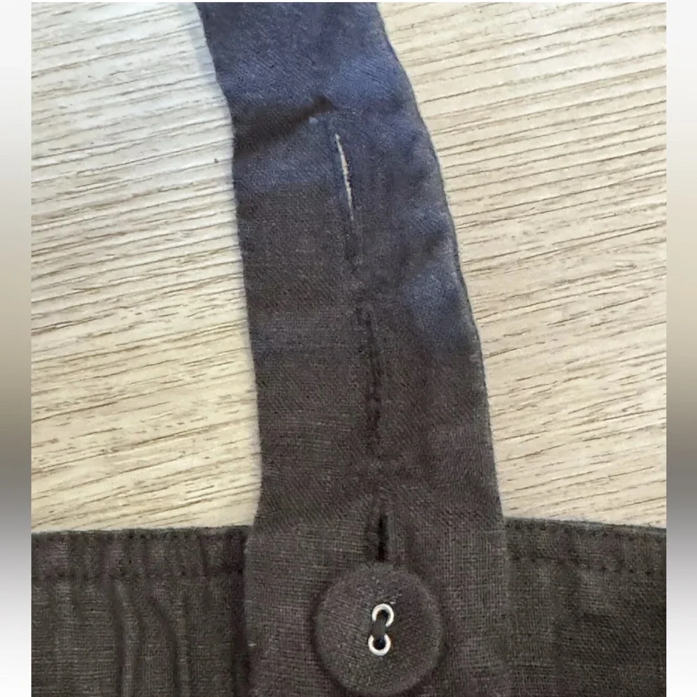 Everlane Jumpsuit Sz 0 Black Linen Tie Waist Crop Length Resort Cruise Vacation